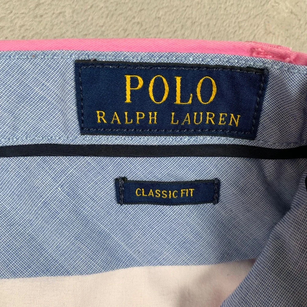 Polo Ralph Lauren Shorts Mens 33 Pink Classic Fit Pima Cotton Chino Flat Front